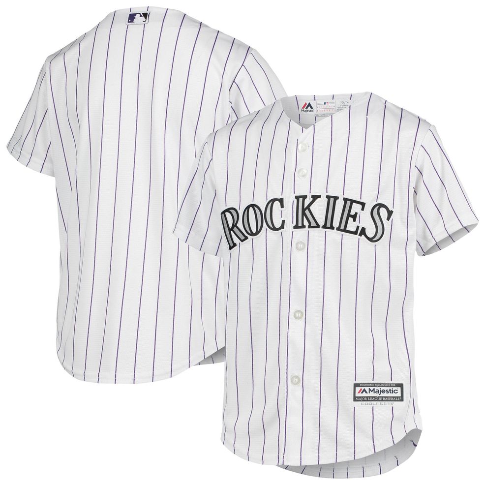 Colorado Rockies Majestic Youth Home Official Team Jersey – White –  Collette Boutique