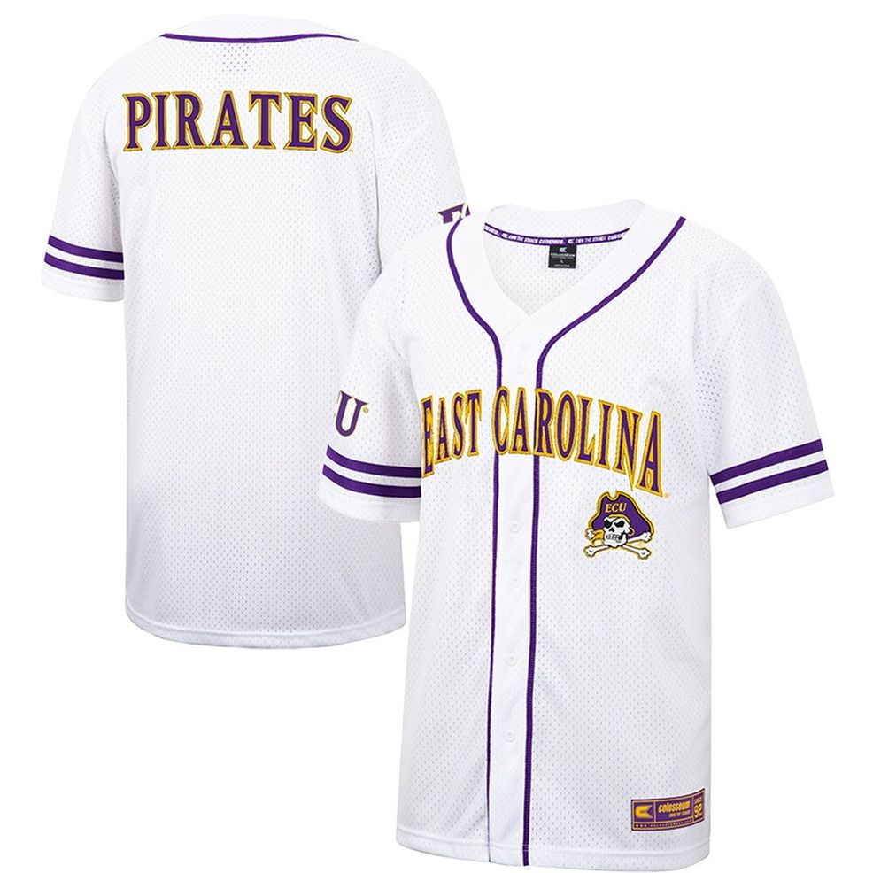 ECU Pirates Colosseum Free Spirited Baseball Jersey – White/Purple –  Collette Boutique