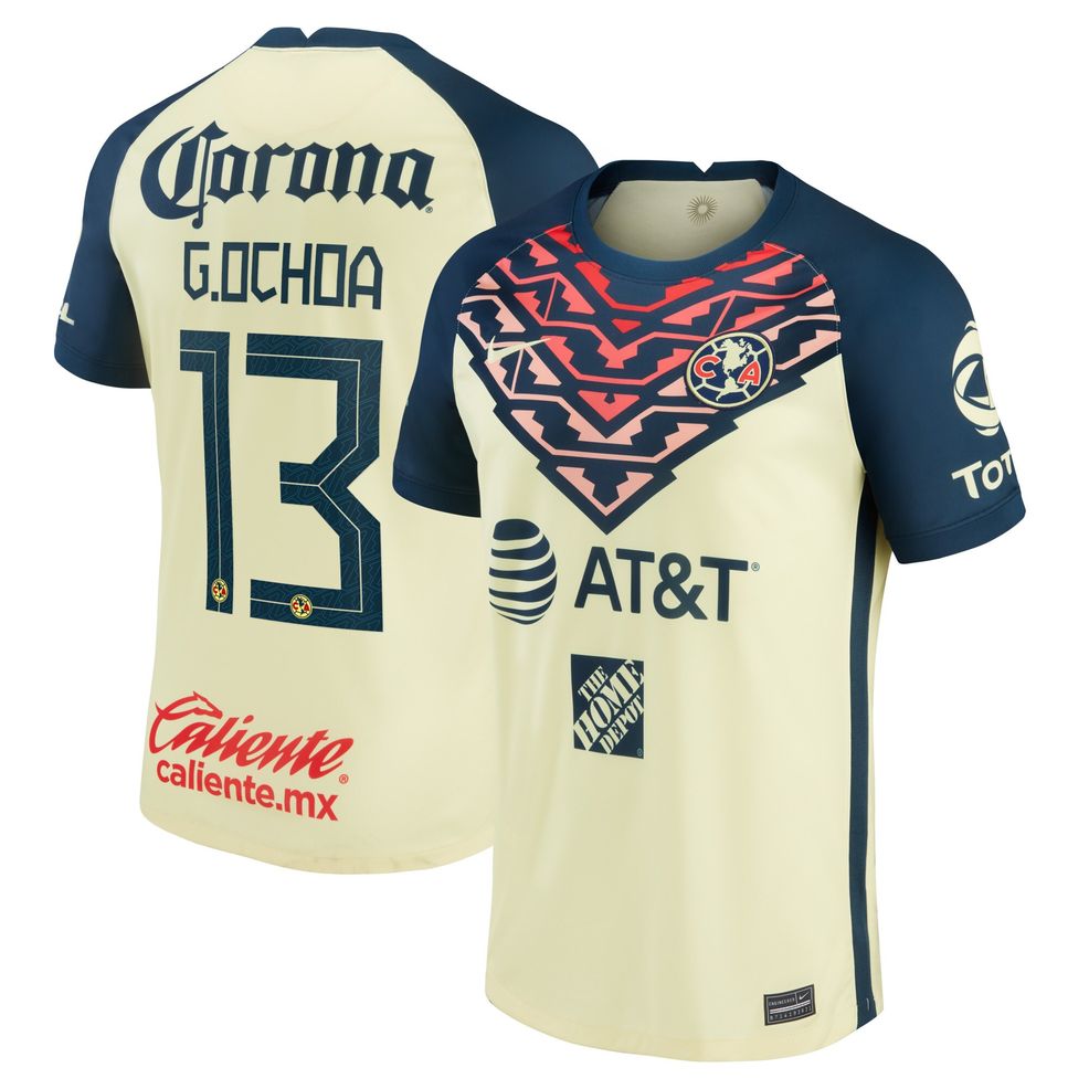 Club America 2022/23 Stadium Home (Guillermo Ochoa) Nike Men's Dri-Fit Soccer Jersey in Yellow, Size: Medium | FN4968021-CLB