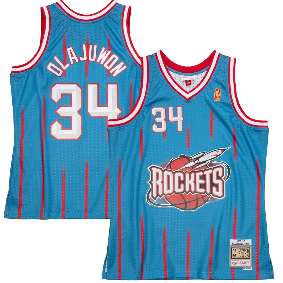 Hakeem Olajuwon Houston Rockets Mitchell & Ness 1996-97 Hardwood