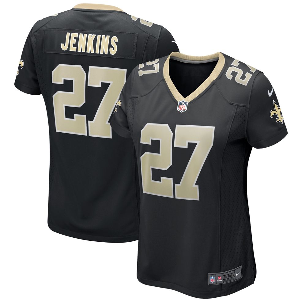 Nike New Orleans Saints No27 Malcolm Jenkins Black Team Color Women's Stitched NFL Limited Therma Long Sleeve Jersey