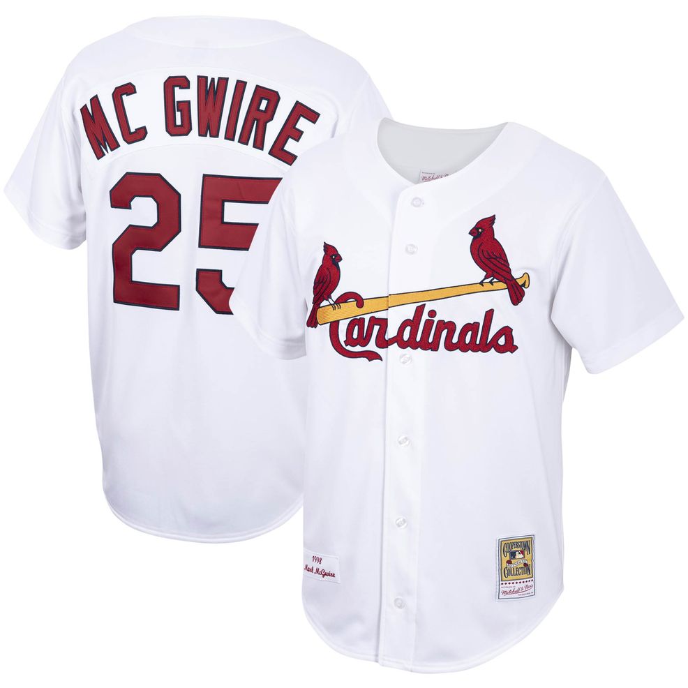 Mark McGwire St. Louis Cardinals Mitchell & Ness Home 1998 Cooperstown  Collection Authentic Jersey – White – Collette Boutique