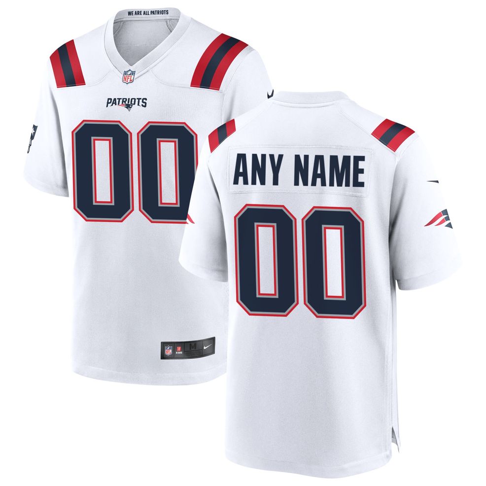 Men's Nike White New England Patriots Custom Game Jersey