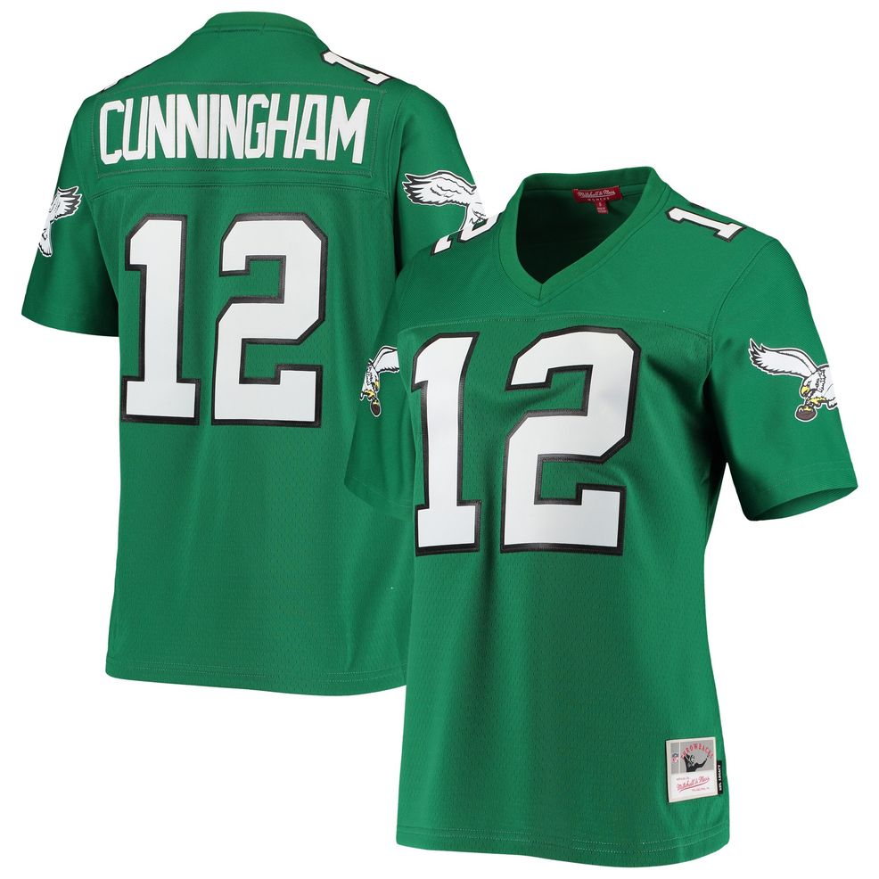 Men's Mitchell & Ness Randall Cunningham Kelly Green/White Philadelphia  Eagles 1990 Split Legacy Replica Jersey