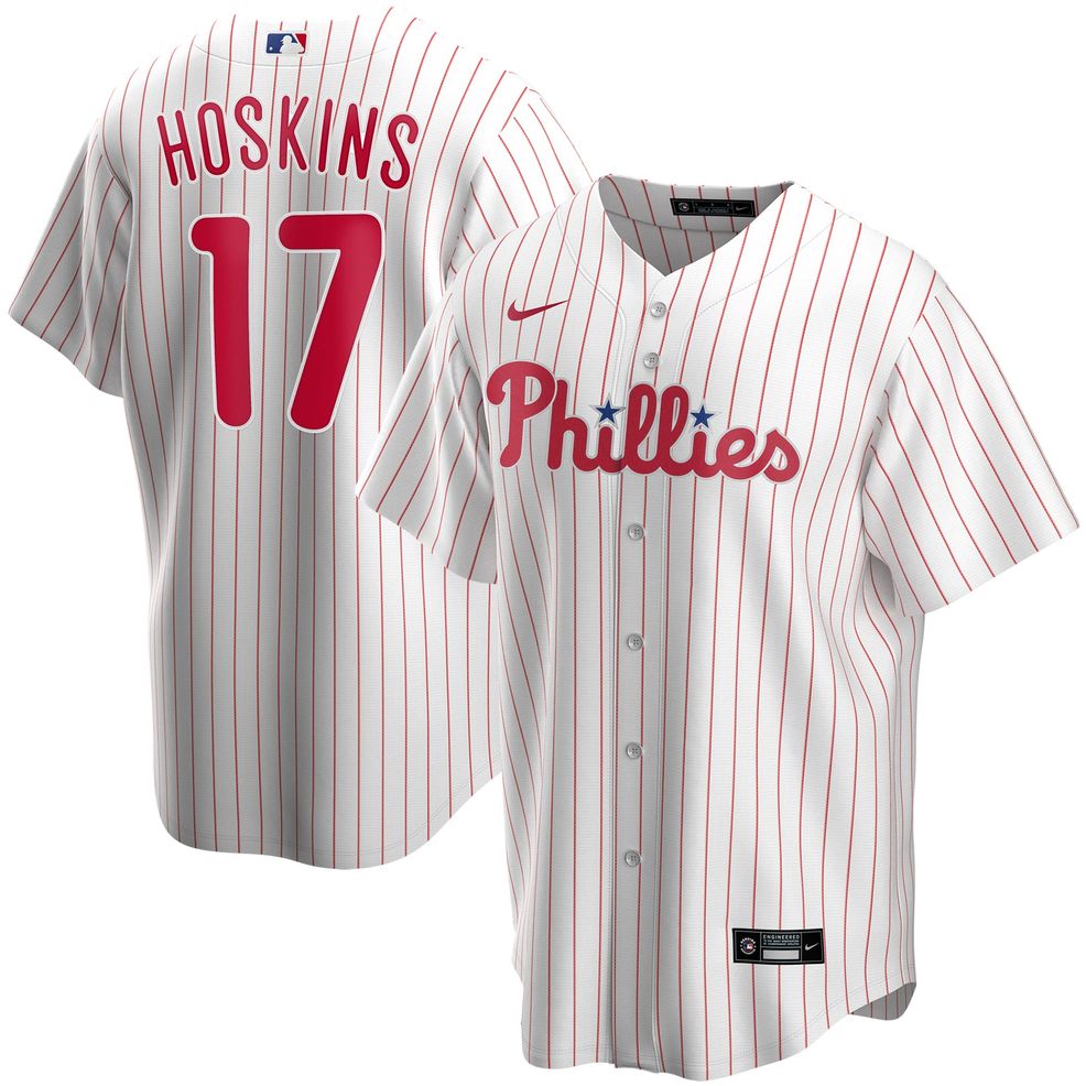 Men's Nike Rhys Hoskins White Philadelphia Phillies Home Replica Player Name Jersey